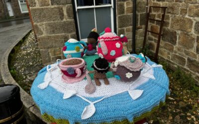 Fairtrade yarn bomb in Camborne